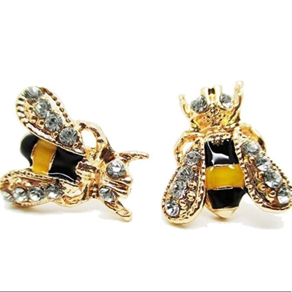 Like Bees🐝to Honey🍯Super Cute Delicate Bumblebee Stud Earrings - Picture 4 of 13